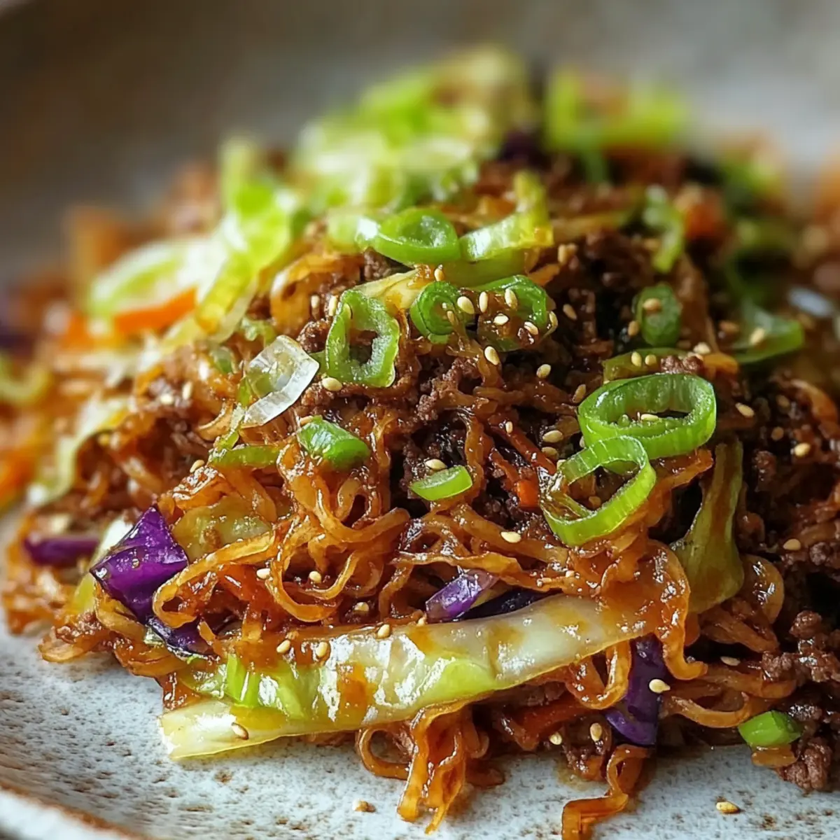 Low-Carb Mongolian Ground Beef and Cabbage