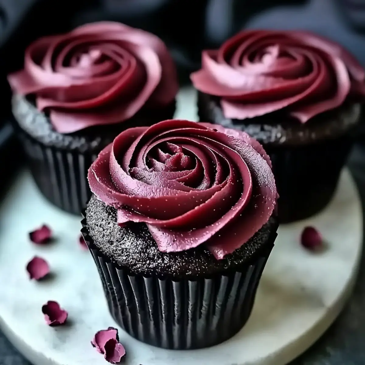 Midnight Rose Garden Cupcakes