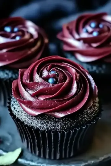 Midnight Rose Garden Cupcakes