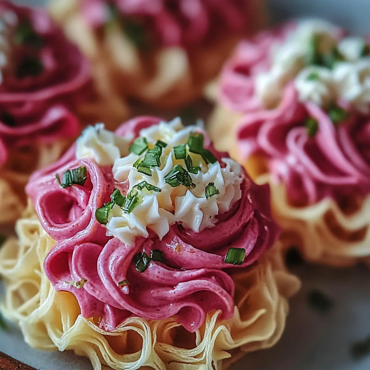 Pink Pasta Salad Cups