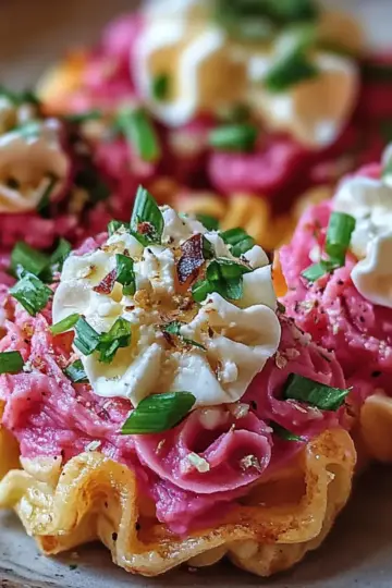 Pink Pasta Salad Cups