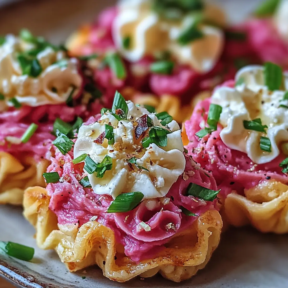 Pink Pasta Salad Cups