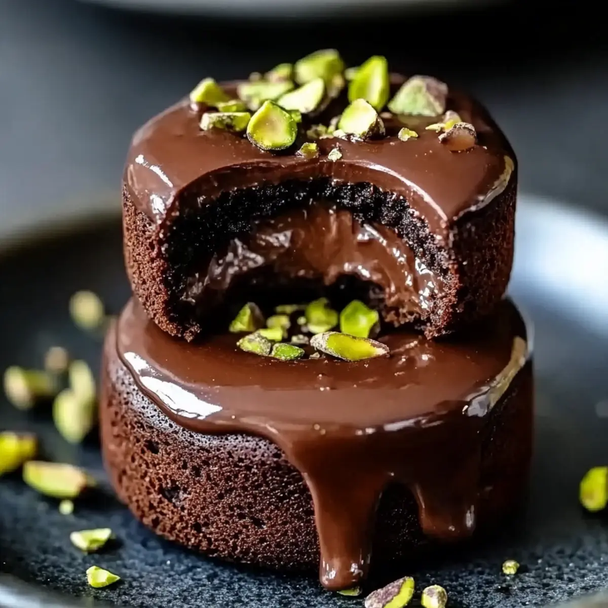 Pistachio Chocolate Lava Cakes