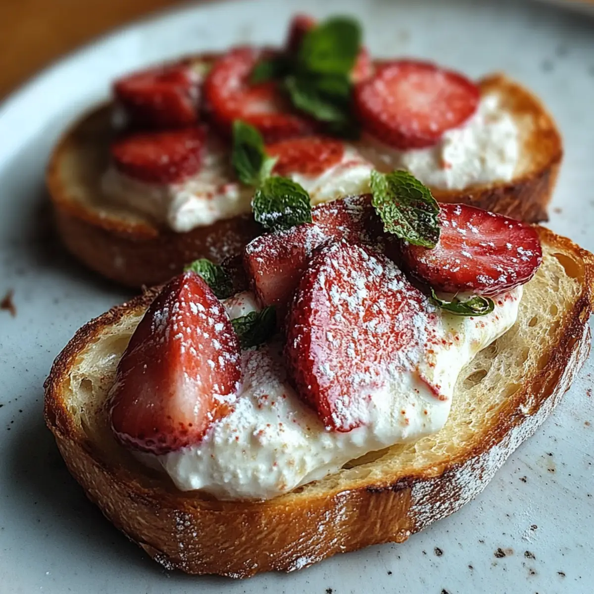 Roasted Strawberry Whipped Ricotta Toast