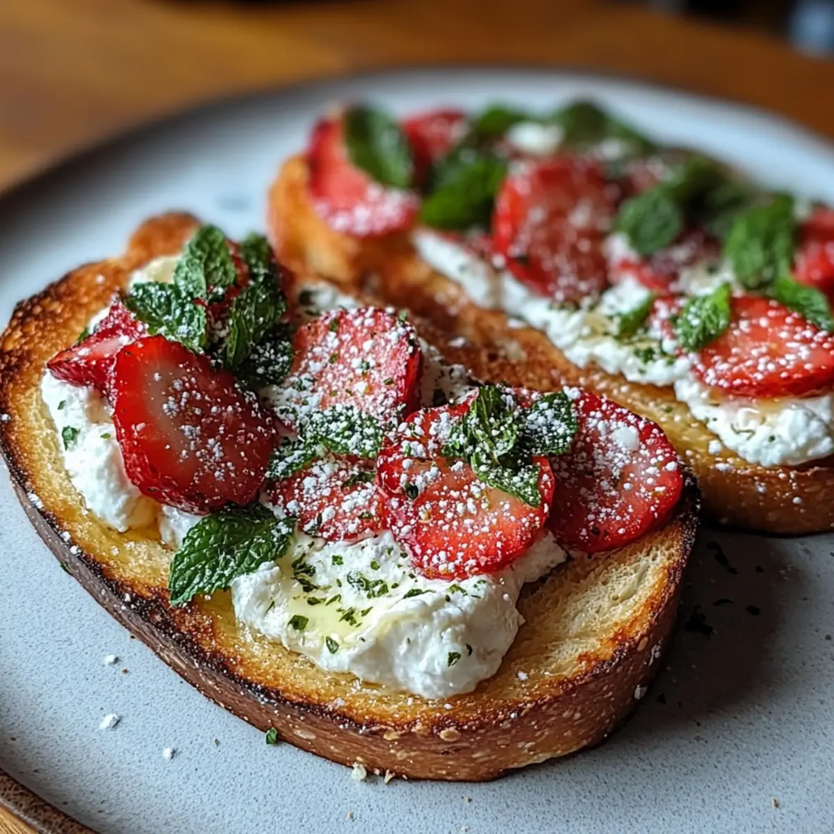 Roasted Strawberry Whipped Ricotta Toast