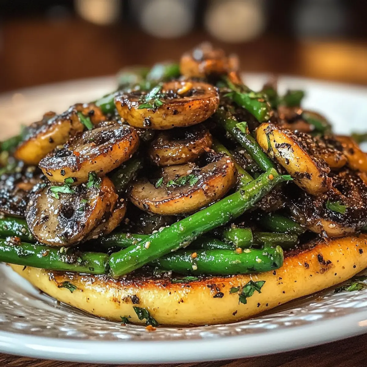 Sautéed Mushrooms and Green Beans