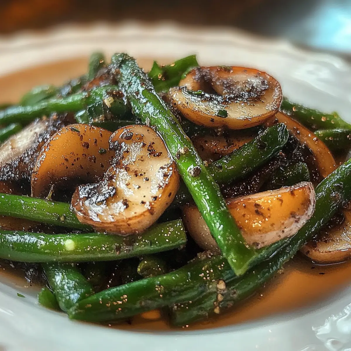 Sautéed Mushrooms and Green Beans
