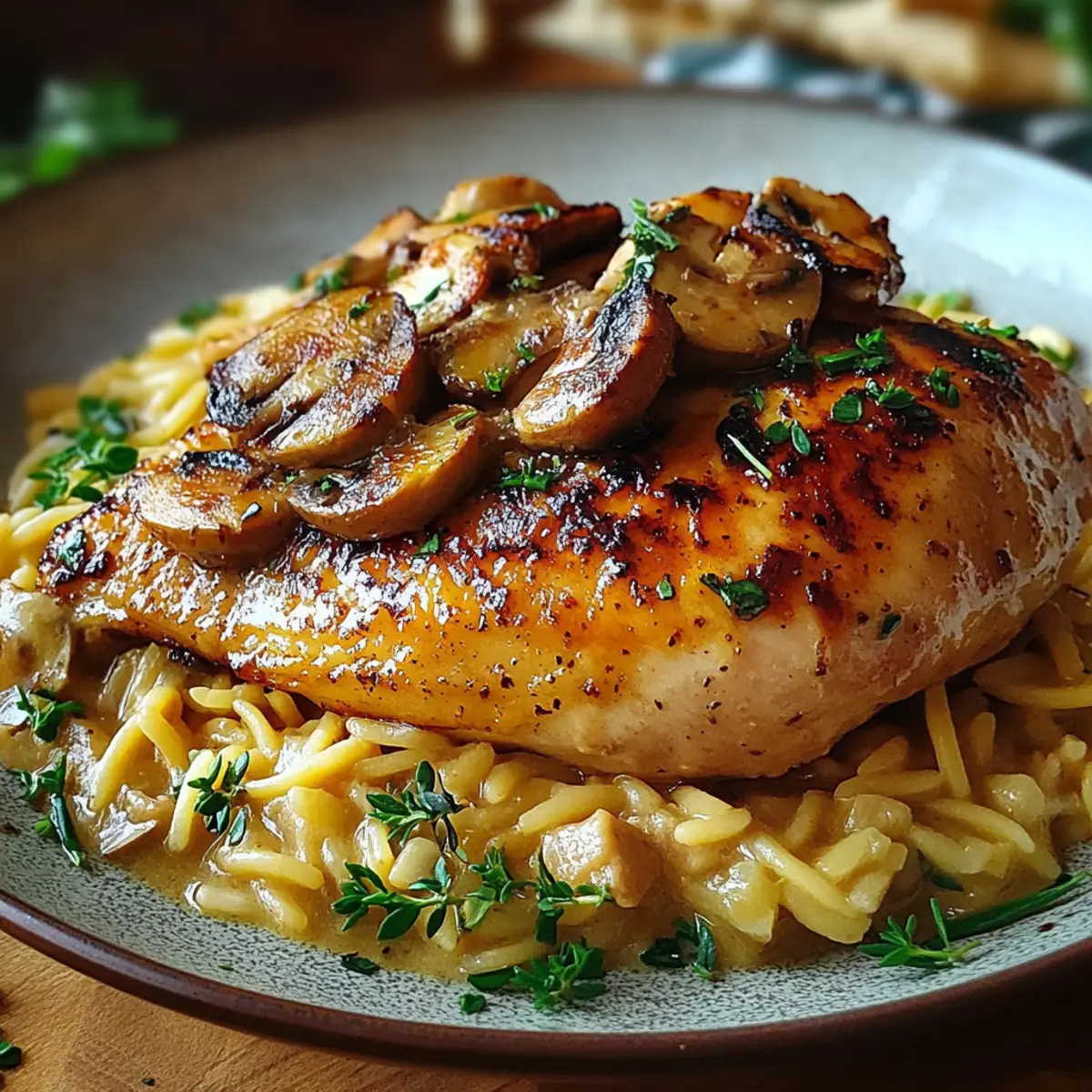 Savory Marsala Chicken with Creamy Orzo