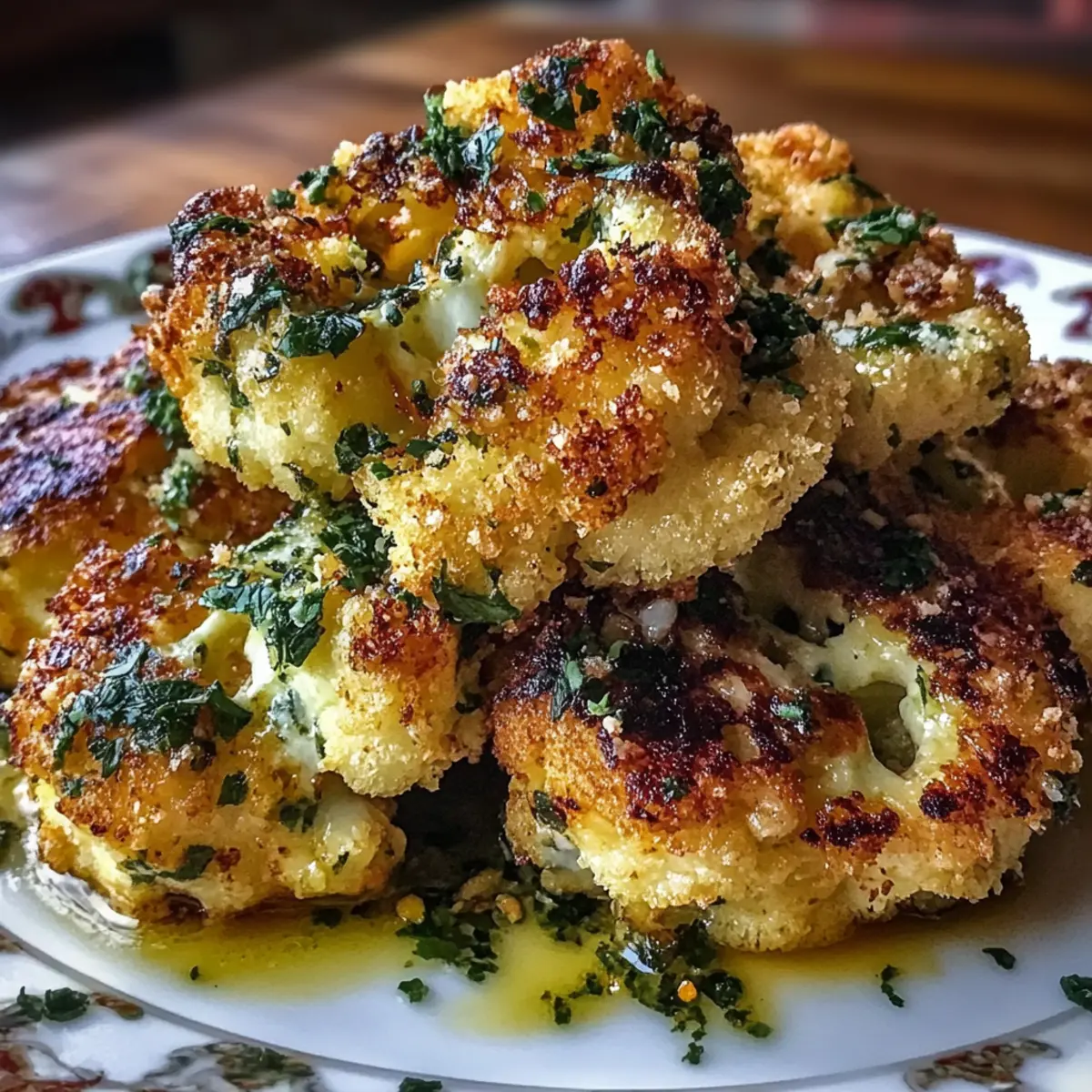 Savory Roasted Cauliflower with Parmesan and Pesto