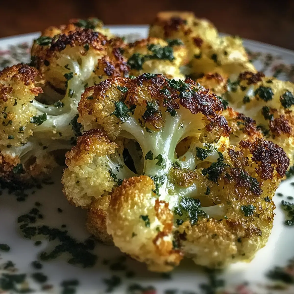 Savory Roasted Cauliflower with Parmesan and Pesto