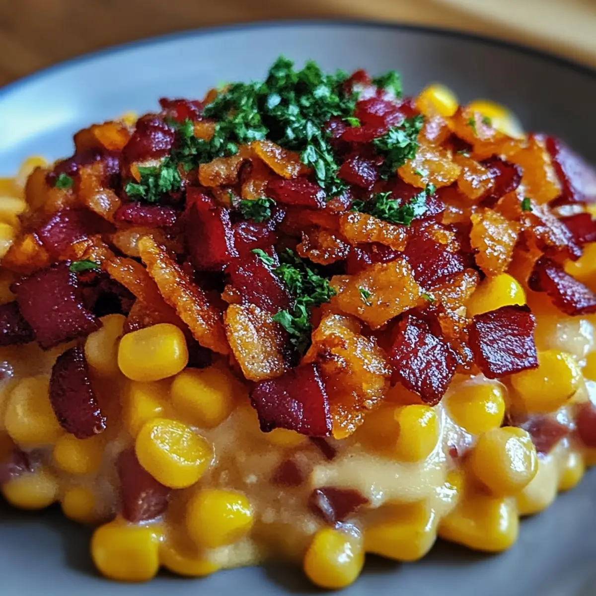 Slow Cooker Cheddar Corn with Bacon