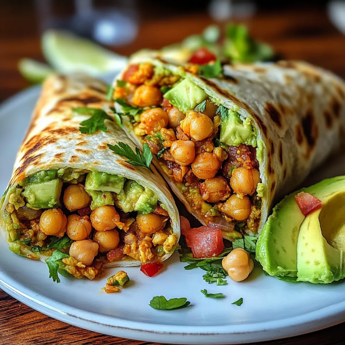 Spicy Chickpea and Avocado Wrap