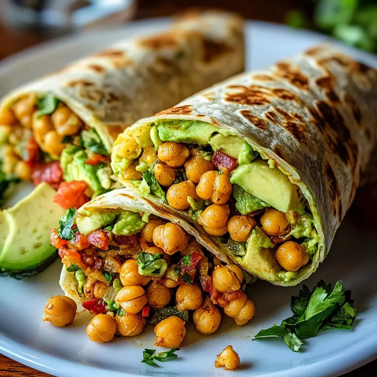 Spicy Chickpea and Avocado Wrap