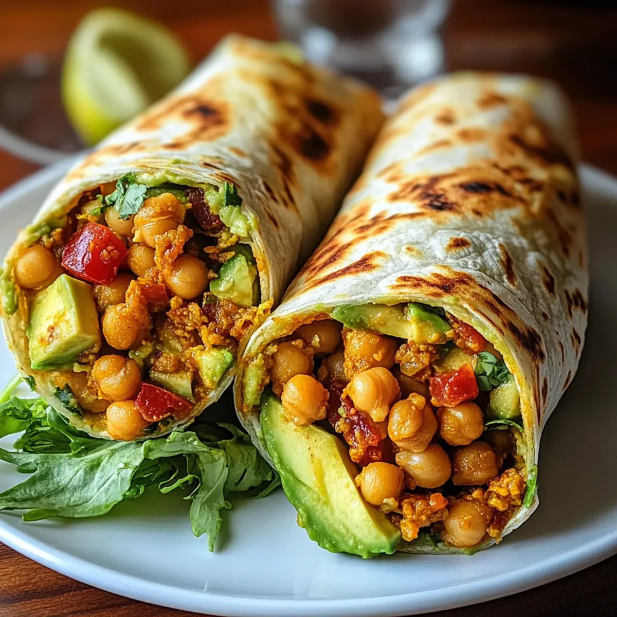 Spicy Chickpea and Avocado Wrap