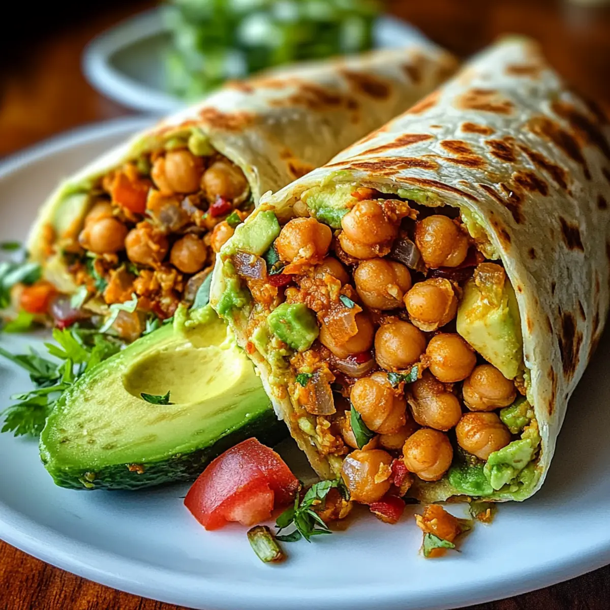 Spicy Chickpea and Avocado Wrap