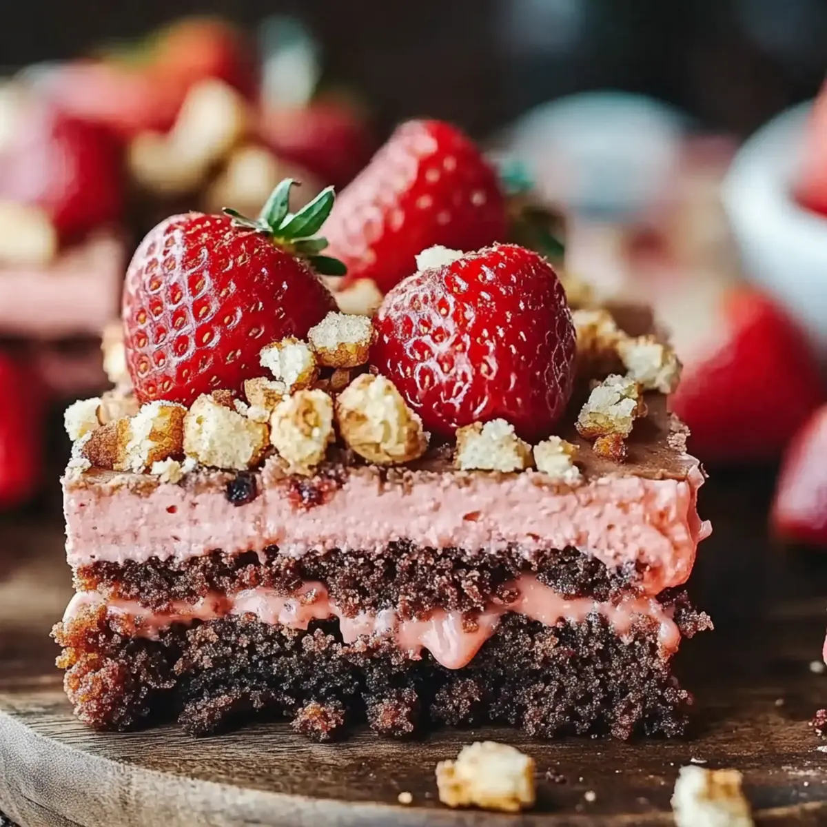 Strawberry Crunch Brownies