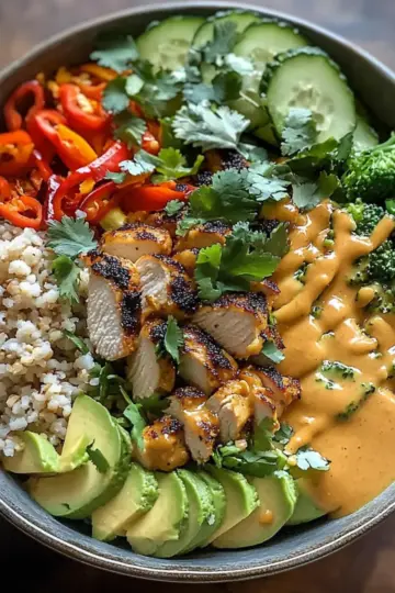 Thai Peanut Chicken Buddha Bowl