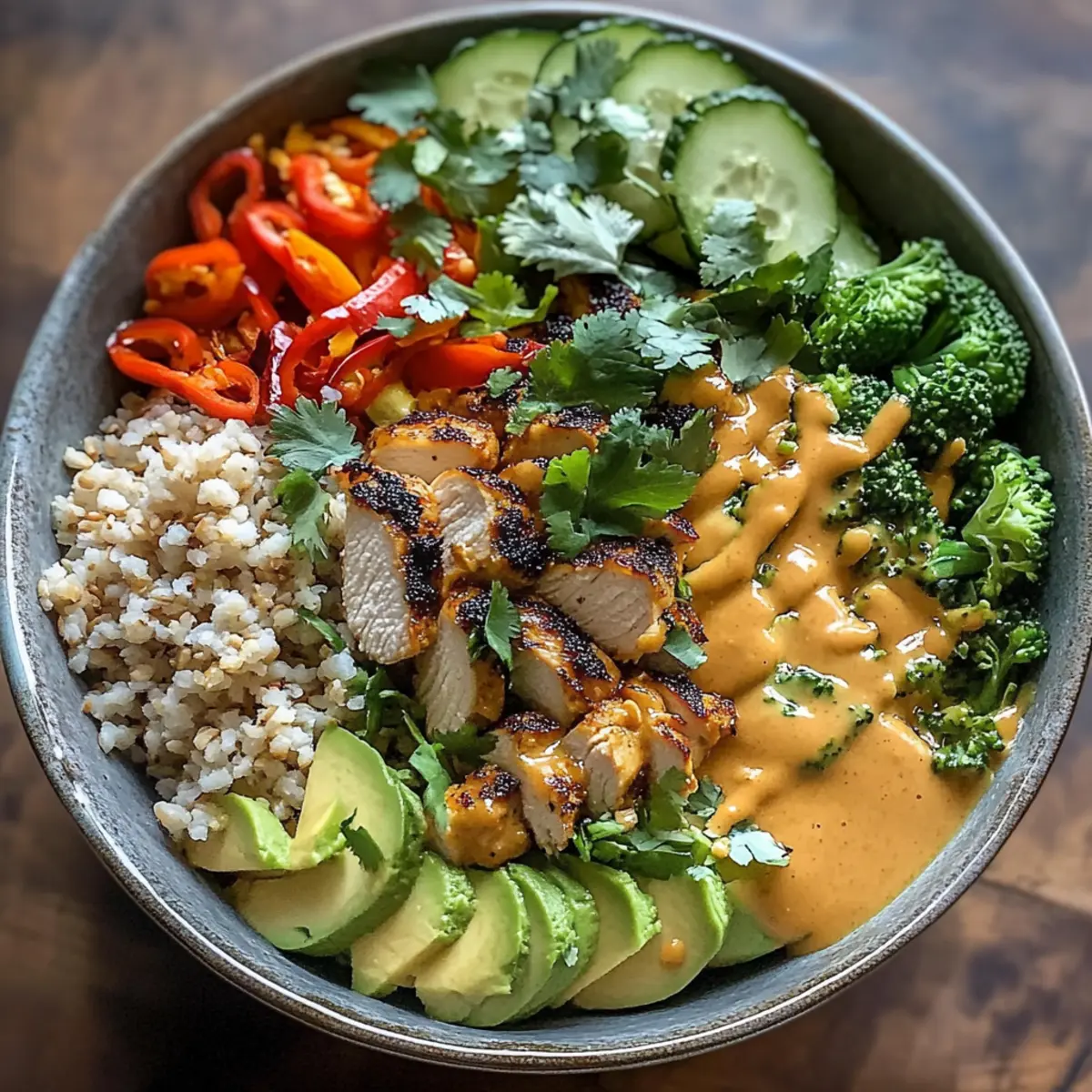 Thai Peanut Chicken Buddha Bowl