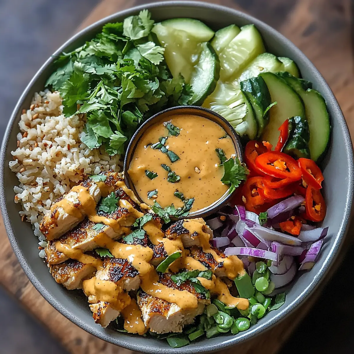 Thai Peanut Chicken Buddha Bowl