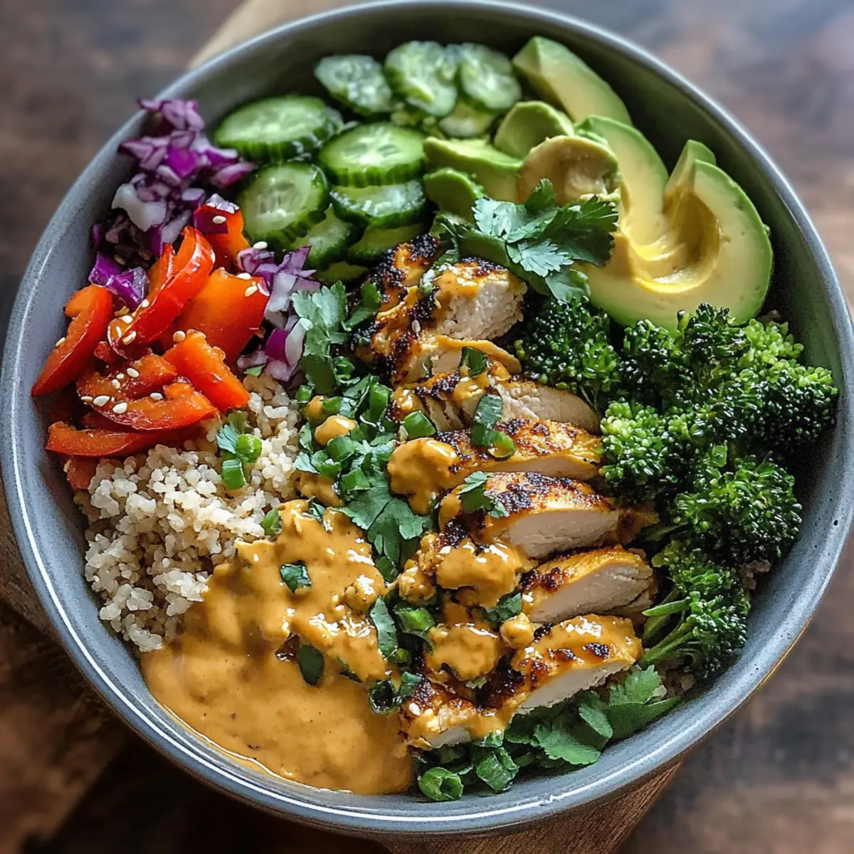 Thai Peanut Chicken Buddha Bowl