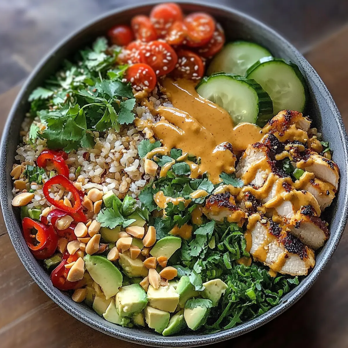 Thai Peanut Chicken Buddha Bowl