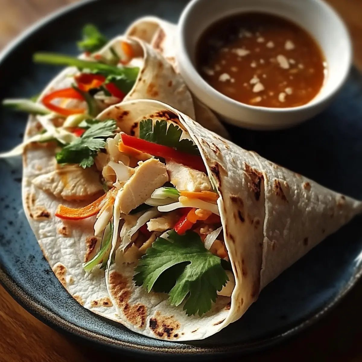 Thai Peanut Chicken Wraps