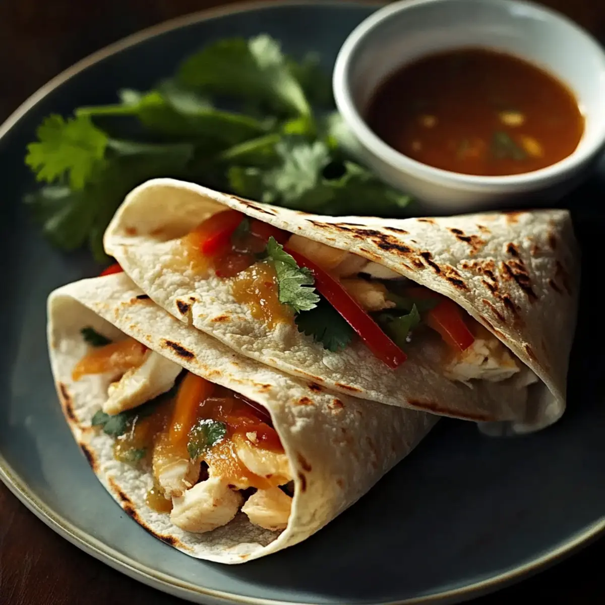 Thai Peanut Chicken Wraps