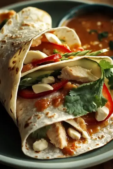 Thai Peanut Chicken Wraps