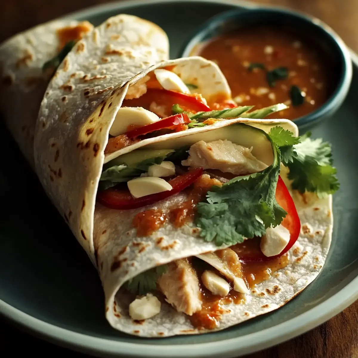 Thai Peanut Chicken Wraps