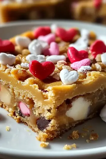 Valentine Peanut Butter Cookie Bars