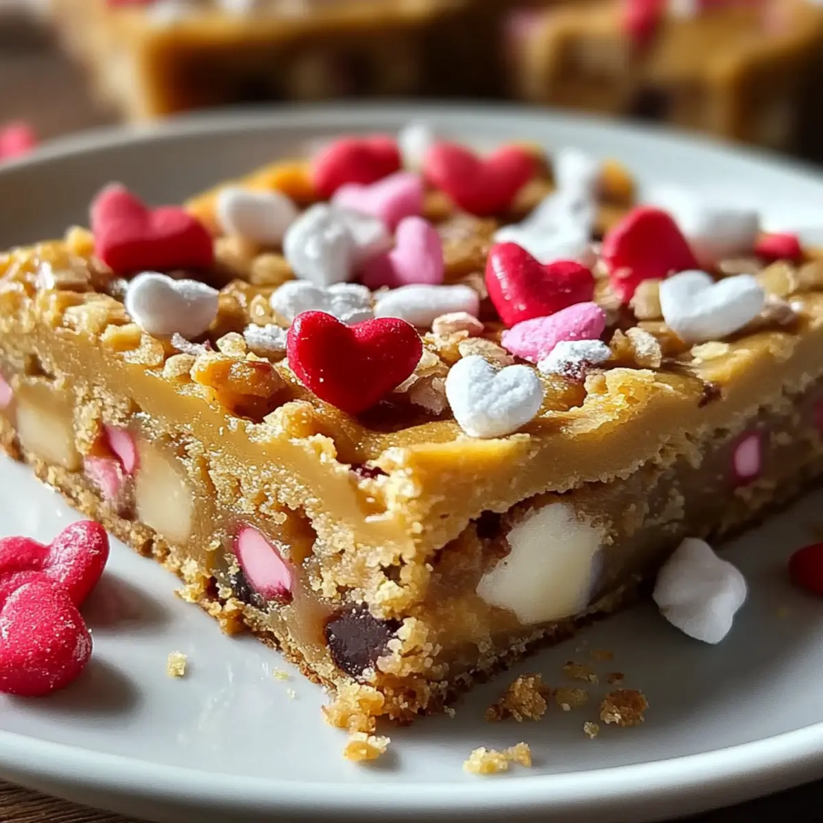Valentine Peanut Butter Cookie Bars