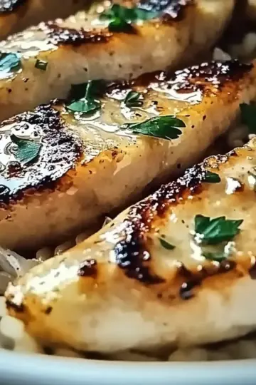 Chicken Scampi with Garlic Parmesan Rice