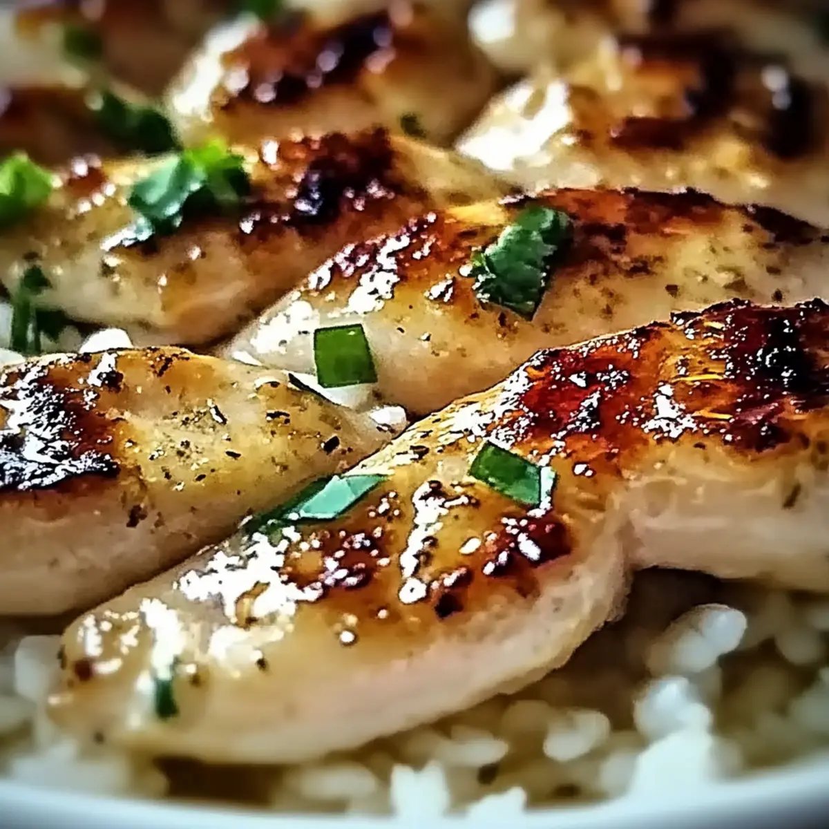 Chicken Scampi with Garlic Parmesan Rice