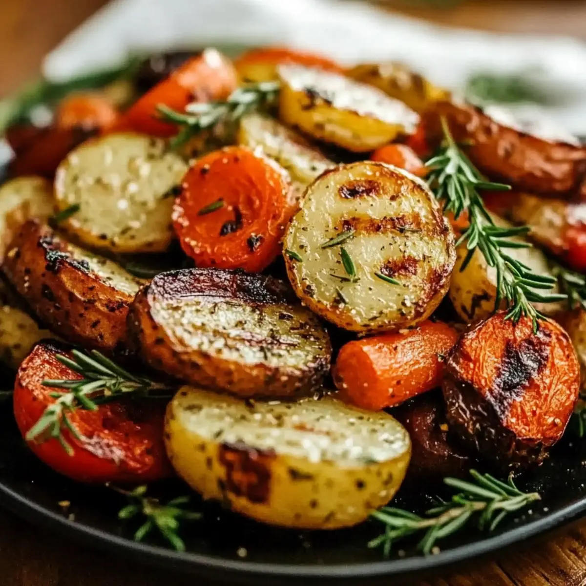 Garlic Herb Roasted Potatoes, Carrots, and Zucchini