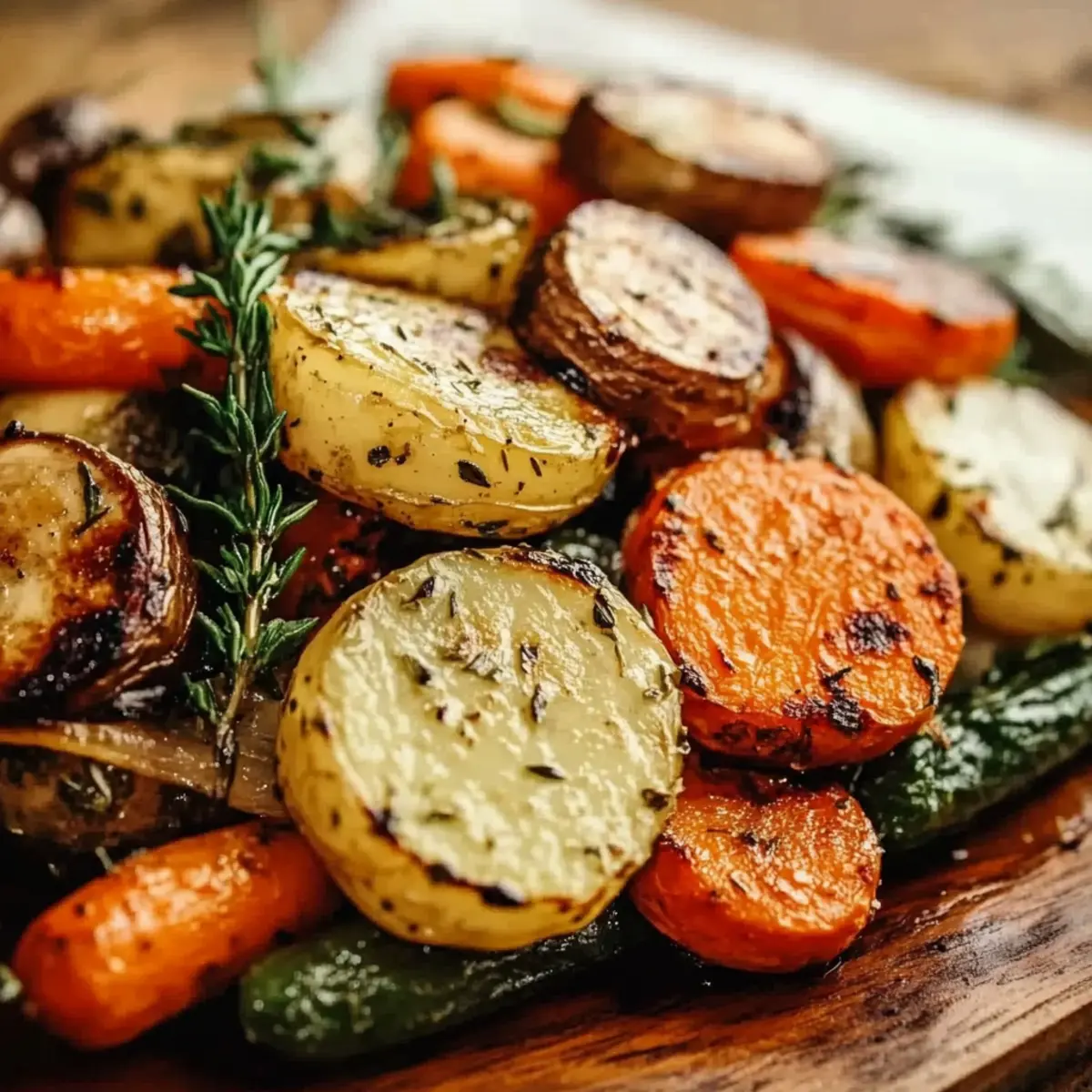 Garlic Herb Roasted Potatoes, Carrots, and Zucchini