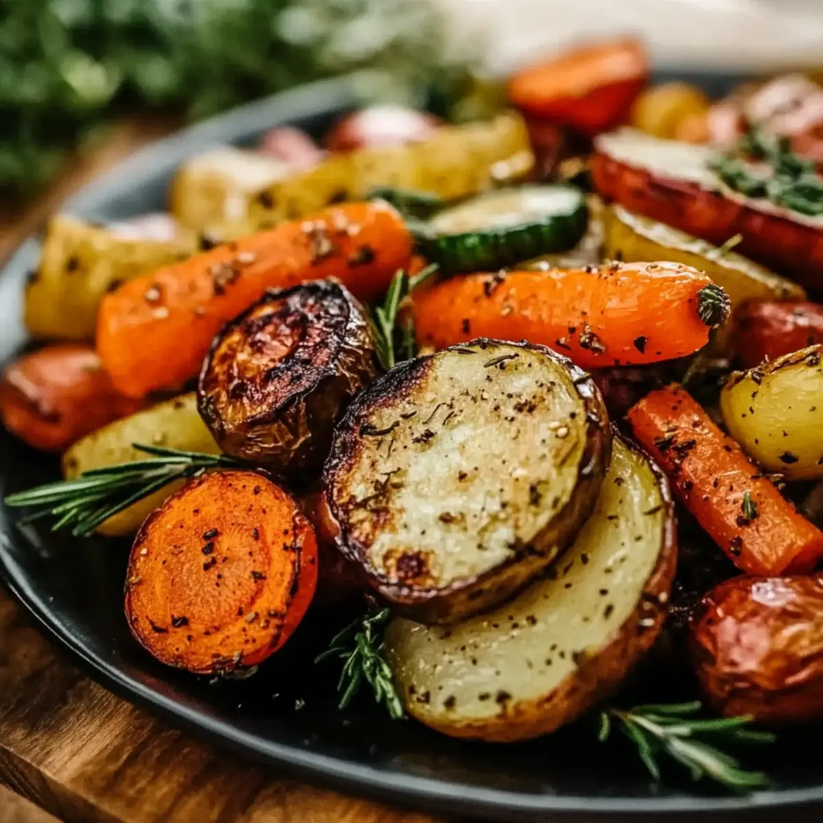Garlic Herb Roasted Potatoes, Carrots, and Zucchini
