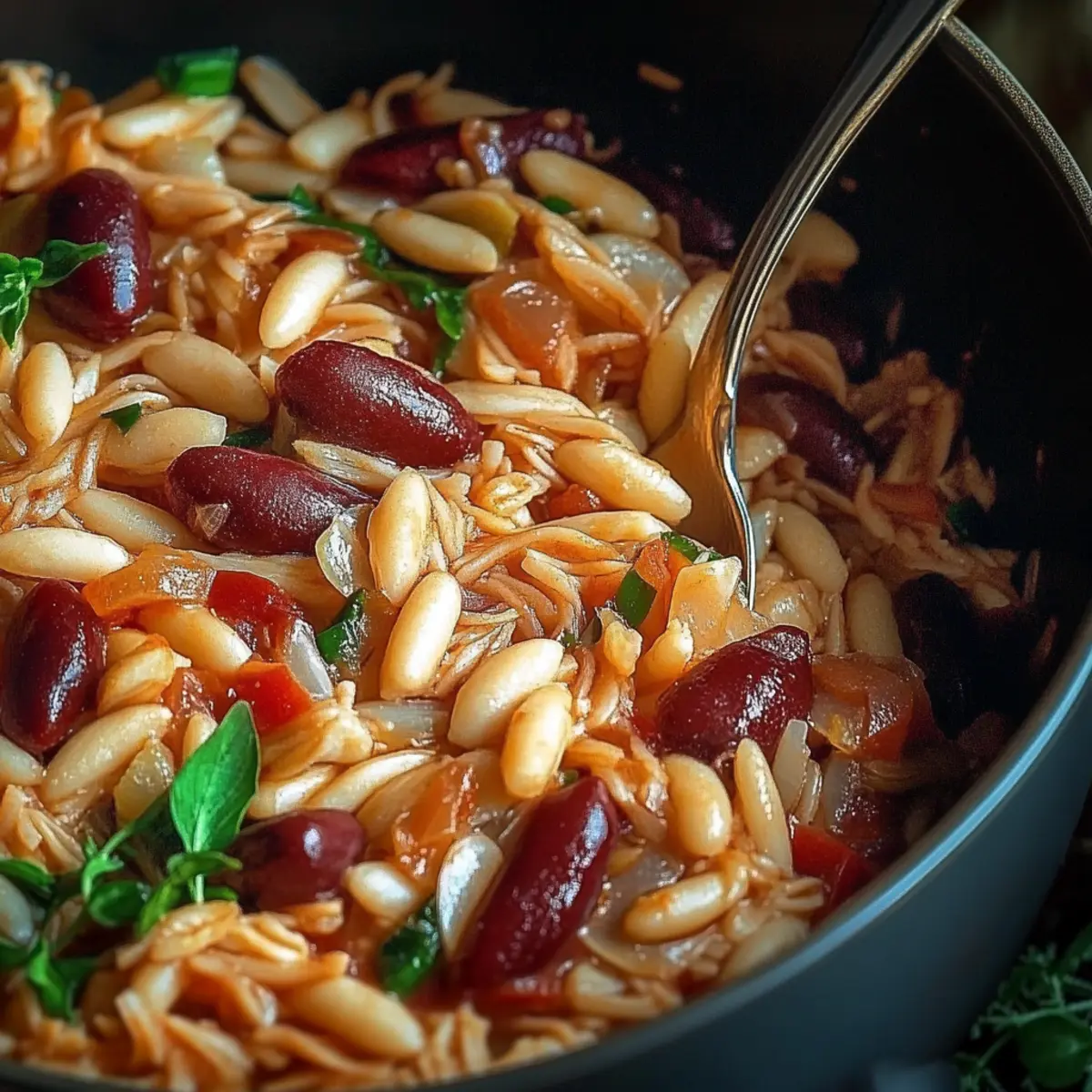Mediterranean Orzo and Beans