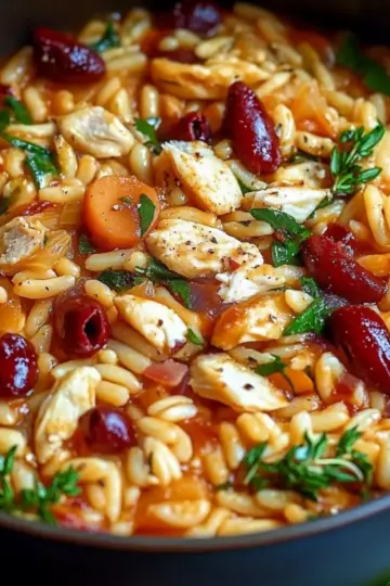 Mediterranean Orzo and Beans