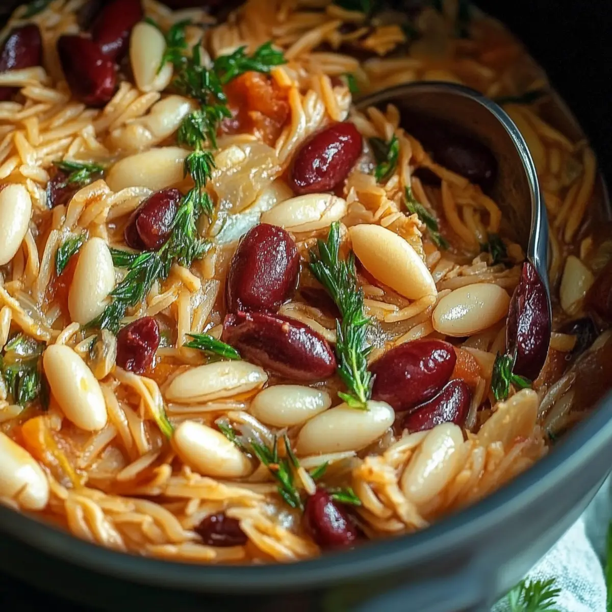 Mediterranean Orzo and Beans
