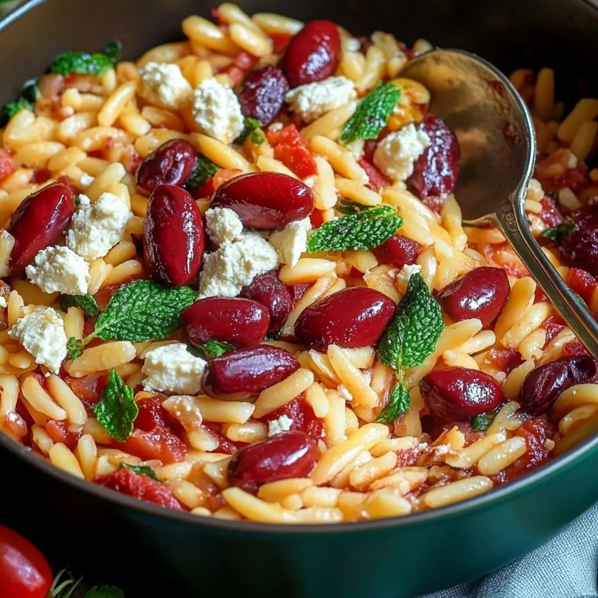 Mediterranean Orzo and Beans