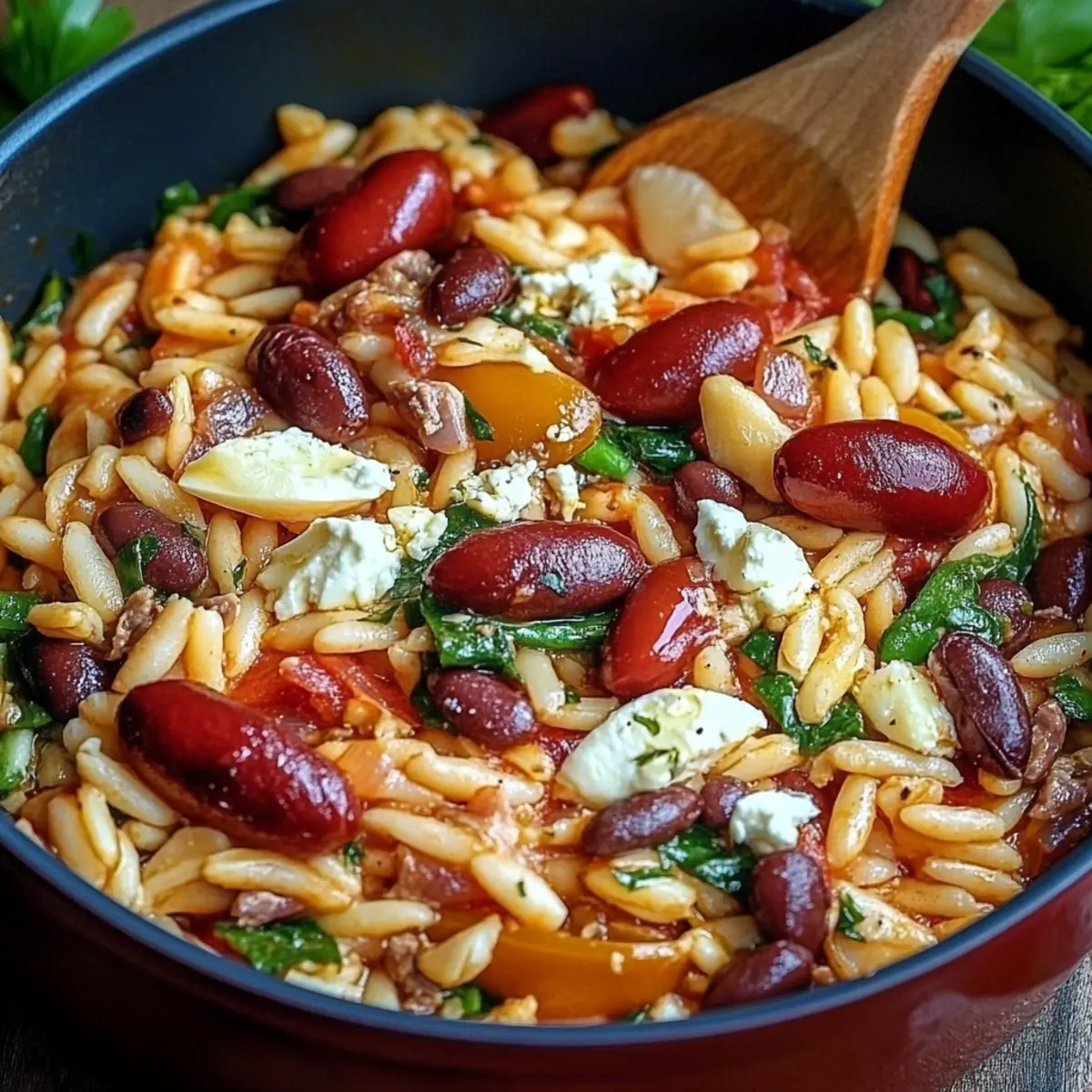 Mediterranean Orzo and Beans