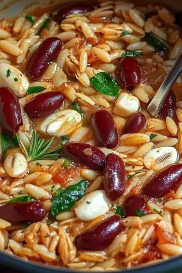 Mediterranean Orzo and Beans