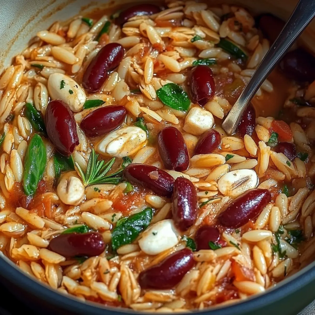 Mediterranean Orzo and Beans